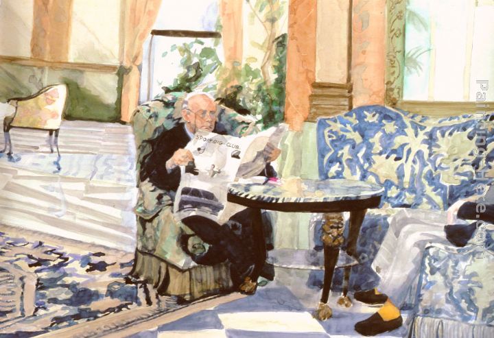 Interior of Rome Hotel painting - Rhoda Yanow Interior of Rome Hotel art painting